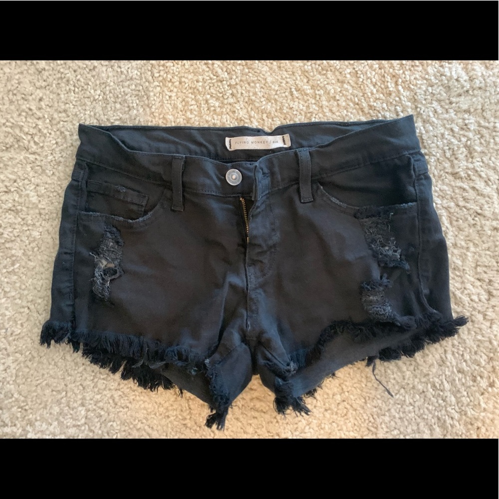 Black jean shorts